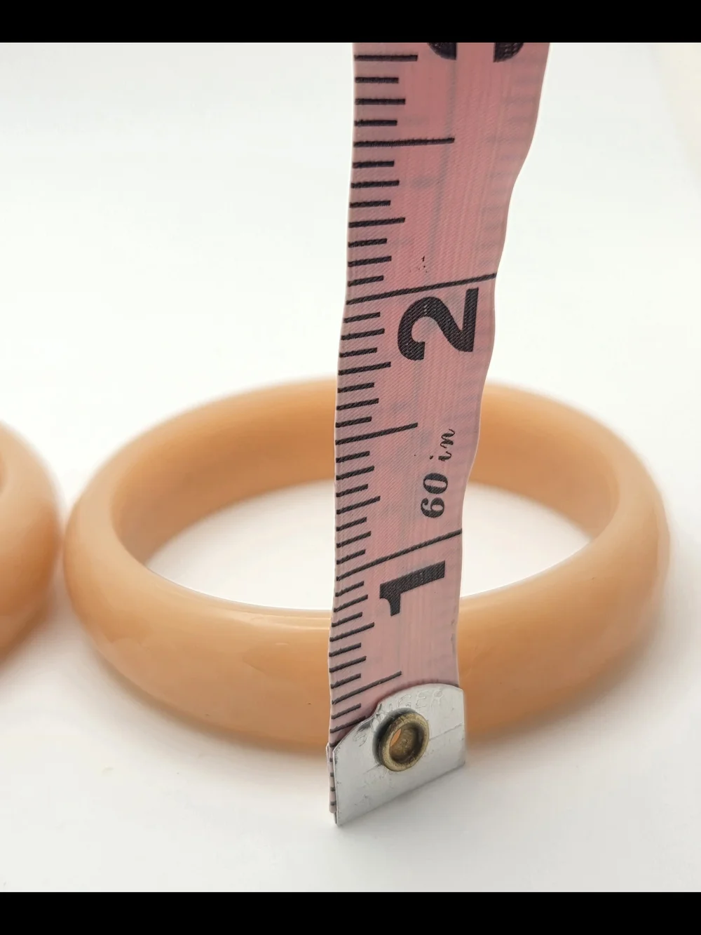 Vintage Peach Glass Bangle Bracelet Set - Set of 2